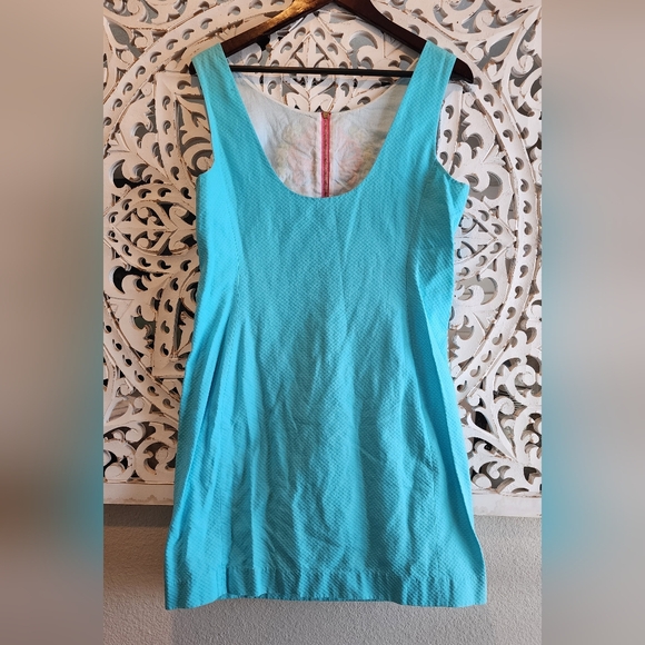 Lilly Pulitzer Women Kolby Cotton Short Sleeve Dress Floral Blue Size 10 - Picture 6 of 14
